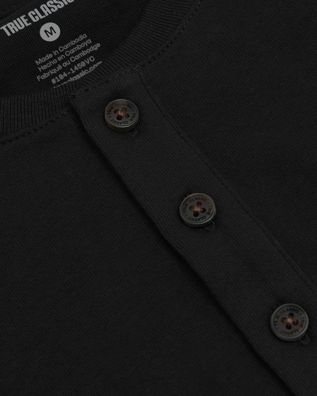 All Black Heavyweight Curved Hem Henley 3-Pack