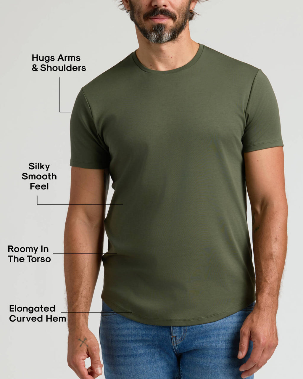 All Grove Pima Cotton Blend Curved Hem Crew 7-Pack