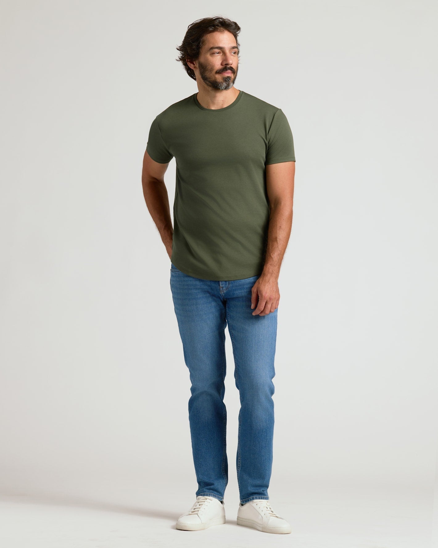 All Grove Pima Cotton Blend Curved Hem Crew 7-Pack