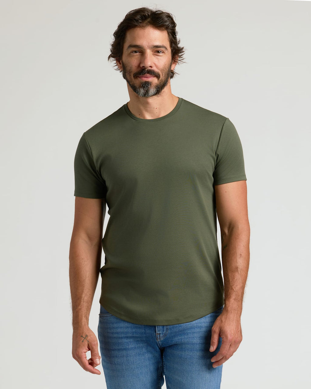 All Grove Pima Cotton Blend Curved Hem Crew 7-Pack