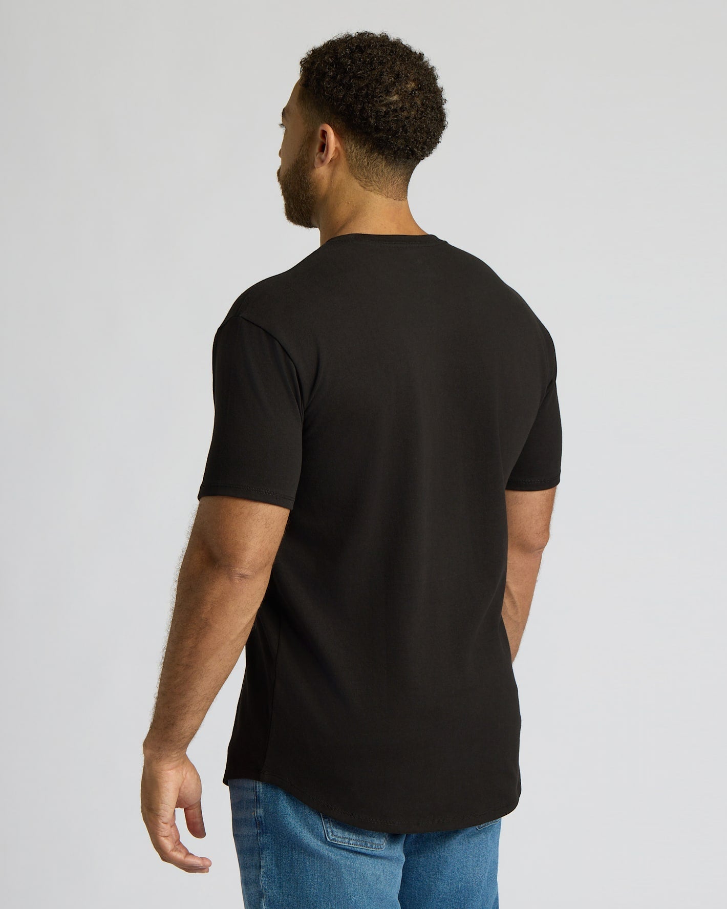 All Black Tall Heavyweight Curved Hem Crew 3-Pack