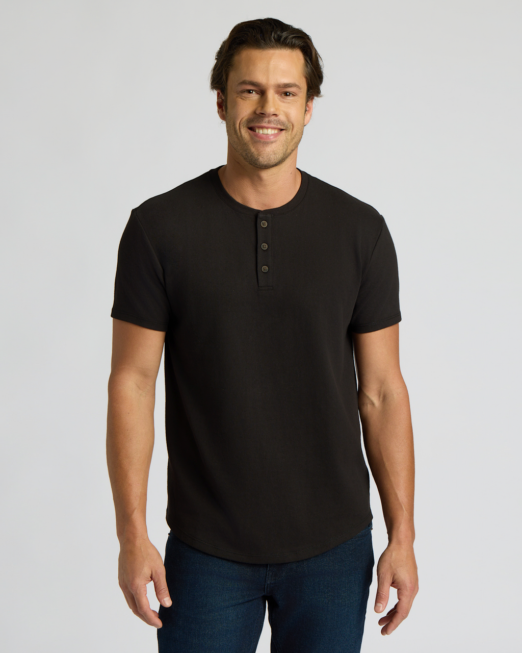 Heavyweight Curved Hem Henley 3-Pack