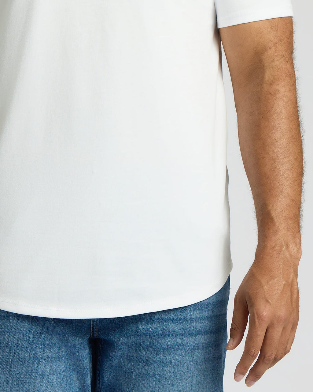 All White Tall Heavyweight Curved Hem Crew 3-Pack