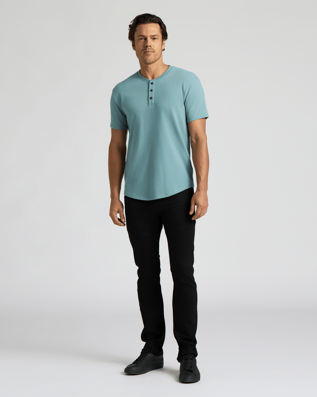 Heavyweight Curved Hem Henley 3-Pack