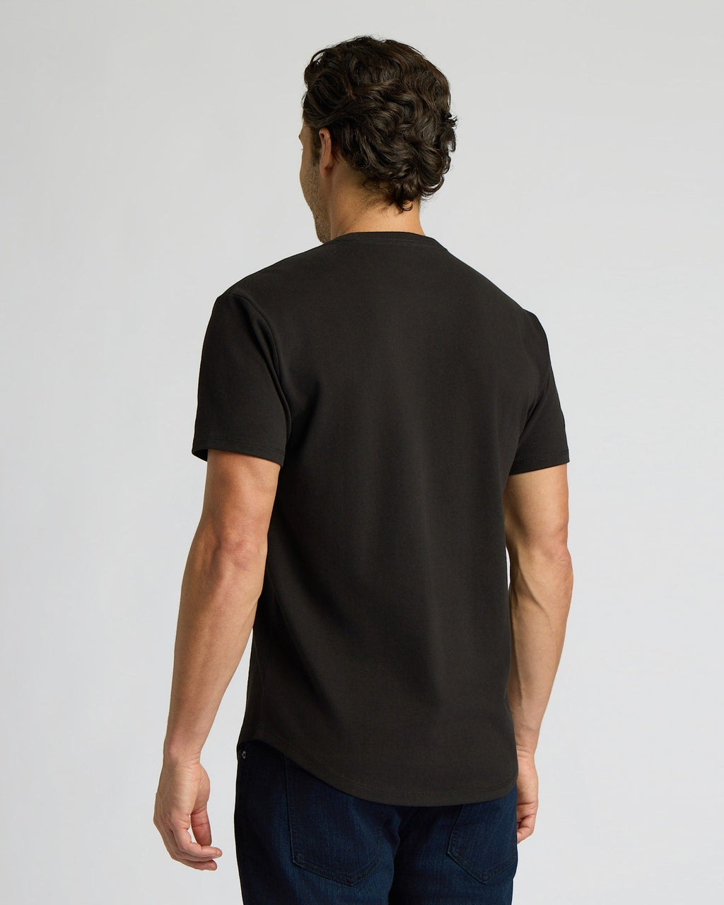 All Black Heavyweight Curved Hem Crew 3-Pack